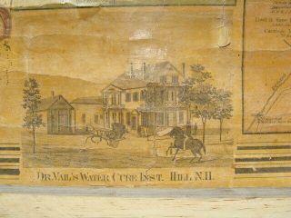 Vintage Roll Down School 1860 Wall Map of Grafton County,  NH 6