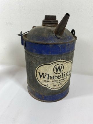 Vtg Wheeling Corrugating Company.  W.  Va.  No.  101 Gas Tin Metal Can D4