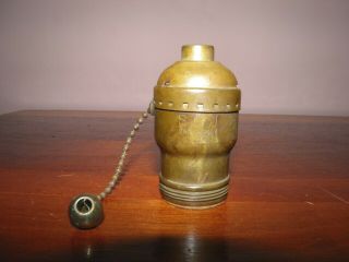 Antique/vintage,  Brass " S K J " Fat Boy,  Uno,  Pull Chain,  Lamp Socket.