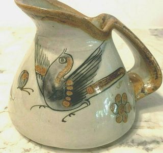 Ken Edwards Tonala Vintage Mexican Stoneware Pottery Floral Bird