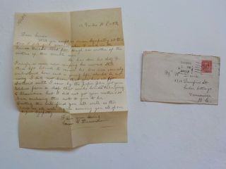 Wwi Letter 1918 Canadian Soldier Killed In Action Victim Vancouver Canada Ww1