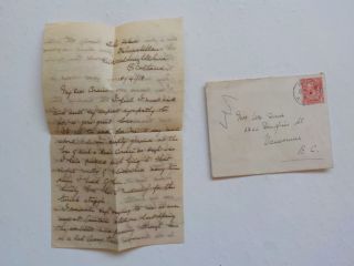 Wwi Letter 1918 Canadian Soldier Killed In Action Cousin Vancouver Canada Ww1
