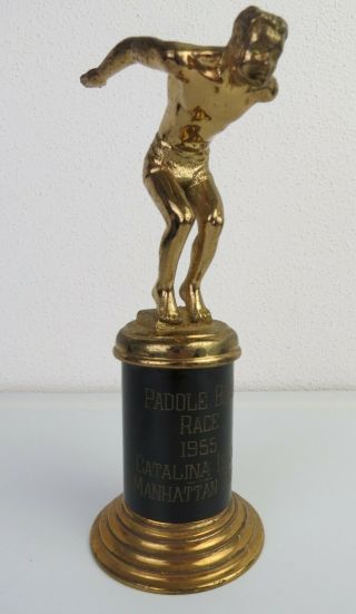Vintage 1955 Manhattan Beach Catalina Island Paddle Board Race Trophy