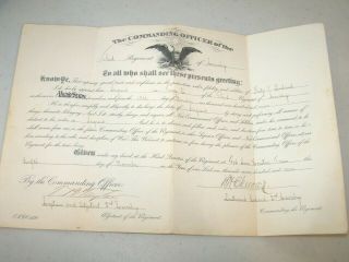 Pre Ww1 Us Promotion Document For A Cavalryman In The 3rd Cavalry