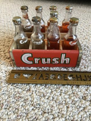 Vintage Orange Crush Miniature Bottle W/cap Sample Mini W/case