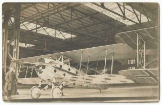 Ww1 World War 1 French " Spad " Biplane Airplane France Rppc Real Photo C.  1917