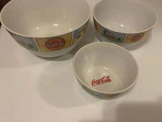 3 Gibson Coca Cola Good Ol Old Days Ice Cold Coke Serving Bowls