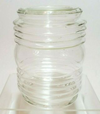 Ribbed Jelly Jar Clear Glass Porch Ceiling Light Globe Shade 3 1/4 " Fitter