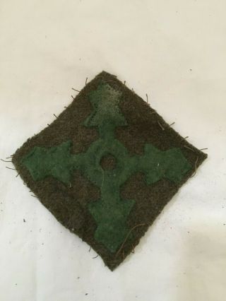 Wwi Us Army 4th Division Patch Wool Aef
