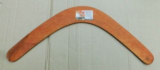 Australian 16 in.  Wooden Boomerang with Hand Painted Aboriginal Art. 2