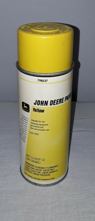 Vintage John Deere Spray Paint Can With A Paper Label Yellow