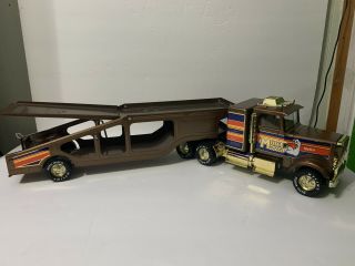 Nylint Muscle Movers Semi Car Hauler / Auto Transport With Gold Trim