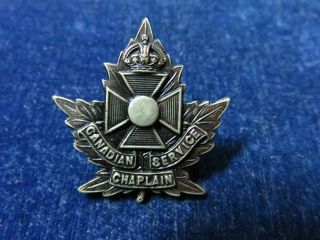 Orig Ww1 Officers Collar Badge " Canadian Chaplain Service "