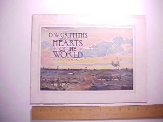 1918 Ww I Silent Movie Program By D.  W.  Griffith " Hearts Of The World " Vg,