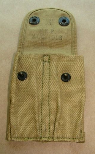 World War One United States Army.  45 Clip Pouch Nos F.  S.  F.  1918 Dated And Marked