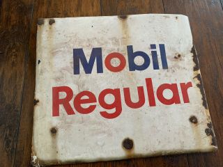 Vintage Mobil Pegasus Premium Porcelain Pump Plate Sign Gas Oil Transportation