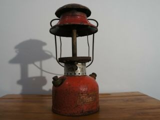 Vintage Coleman Model 200a Red Lantern Dated 11 57,  Rough Shape