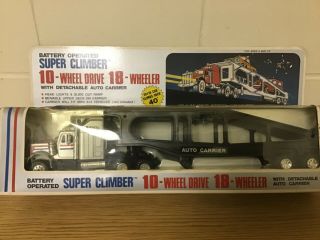 Vintage 1982 Soma 10 Wheel Drive Battery Operated Semi Truck With Trailer Mib