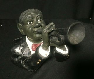 Enesco " All That Jazz " Black Jazz Musician Trumpet Player 5 " Resin Figure