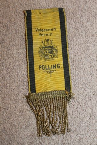 Pre Ww1 German War Veterans Club Ribbon " Veteranen Verein "