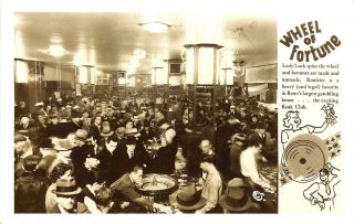 Wheel Of Fortune At The Bank Club,  Reno,  Nevada,  Rppc,  Vintage Postcard