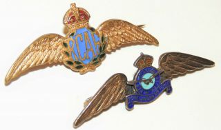 WW2 RAF RCAF Royal Canadian Air Force silver gilt sweetheart wings enameled 2