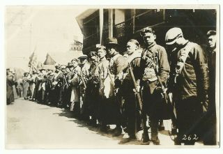 China Shanghai Photo Civil Soldiers In A Street 1930s