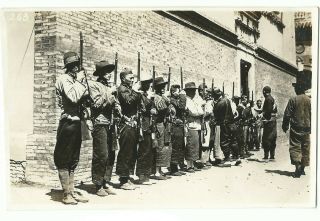 China Shanghai Photo Civil Soldiers Presenting Guns 1930s