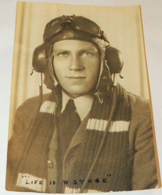Ww2 Raf Rcaf Royal Canadian Air Force Photo Of Pilot In Headgear W/ Goggles