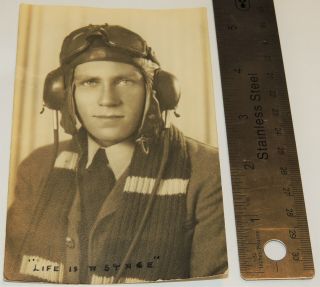 WW2 RAF RCAF Royal Canadian Air Force photo of pilot in headgear w/ goggles 3