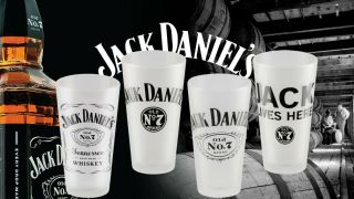 Jack Daniels Pint Glass Set - Lives Here - Frosted - Mixing - Swing - Old No.  7