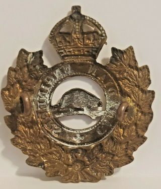 WWI CANADIAN ARMY CEF ROYAL CANADIAN ENGINEERS CAP BADGE KC CAPBADGE BRONZE 2