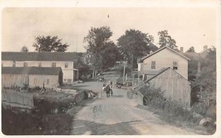 West Goshen,  Ct,  Main St Looking East,  Buildings,  Carriage,  Car,  Rppc 1910 - 20