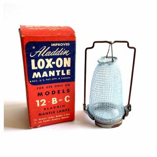 Vintage Aladdin Lox - On Mantle Models 12 - B Or C Lamps In Cardboard Box Lantern