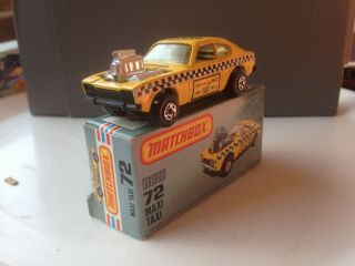 Lesney Matchbox Superfast,  Made In Hong Kong,  72 Ford Capri " Maxi Taxi " Rare