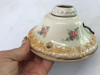 Vintage Ceramic Porcelier Ceiling Light Fixture Floral Design