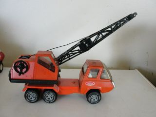 Vintage Tonka Orange Swivel Crane Truck Missing Hook