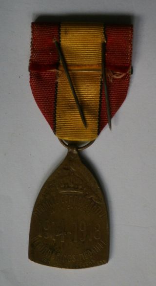Belgium First World War,  War Service Medal with front line service bar 2