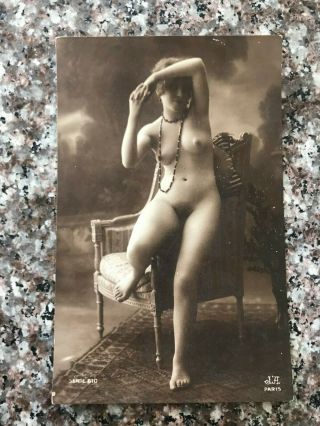 Vintage French Postcard Serie 610 Photo Nude Girl Studio Jean Angelou 1910