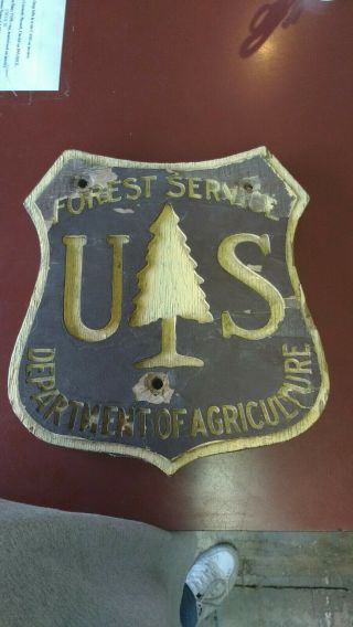 Wood Us Forest Service Sign 1960 