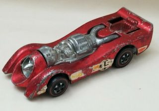 Red Line Hot Wheels Jet Threat 15 Red Mattel Toy Car Vintage