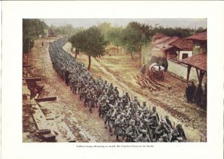 1919 Colored Print/serbian Troops Attack Austrian Troops Photo