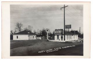 U.  S.  Route 66 Rppc Vesta Court.  Lebanon,  Missouri.  Cafe,  Trailer Camp And Cabins
