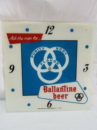 Ballantine Beer Glass Clock Face Vintage 1950 