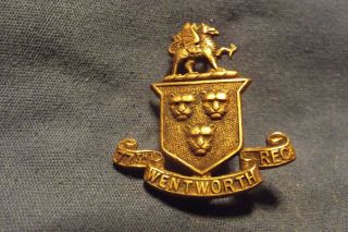 Pre Ww I Canadian Collar Badge To The 77th Wentworth Regiment