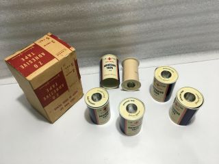 5 Metal Cans of Vintage Red Cross ZO Adhesive Tape,  Johnson & Johnson,  NOS 3