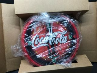 Vintage 1990s Coca Cola Clock Red Round 1998 Battery Old Stock