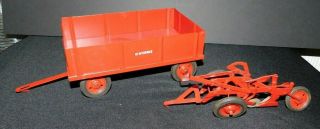 Vintage Mccormick International Harvester 2 Bottom Plow Toy & Wagon Ex.  Cond.