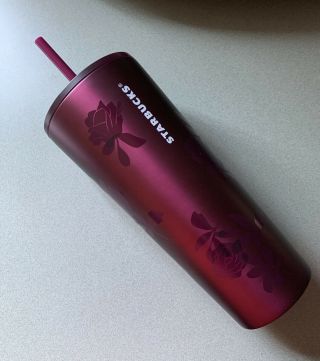 Starbucks 2020 Fall Plum Wine Rose Stainless Steel Tumbler Cold Cup