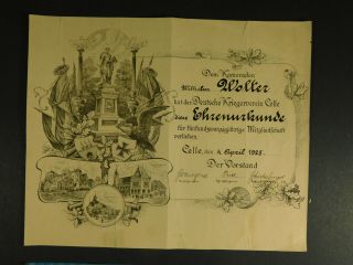 Imperial German Document / Ehrenkunde.  - - - M460